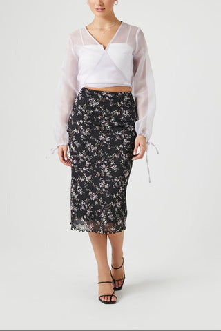 Sheer Organza Wrap Top