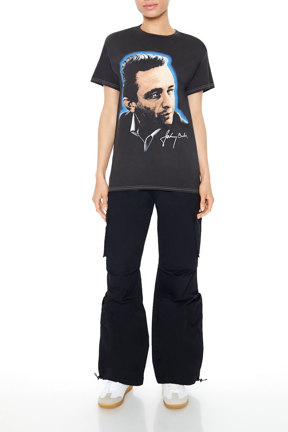  Forever 21 Johnny Cash Graphic Tee - charcoal multi - Bonton