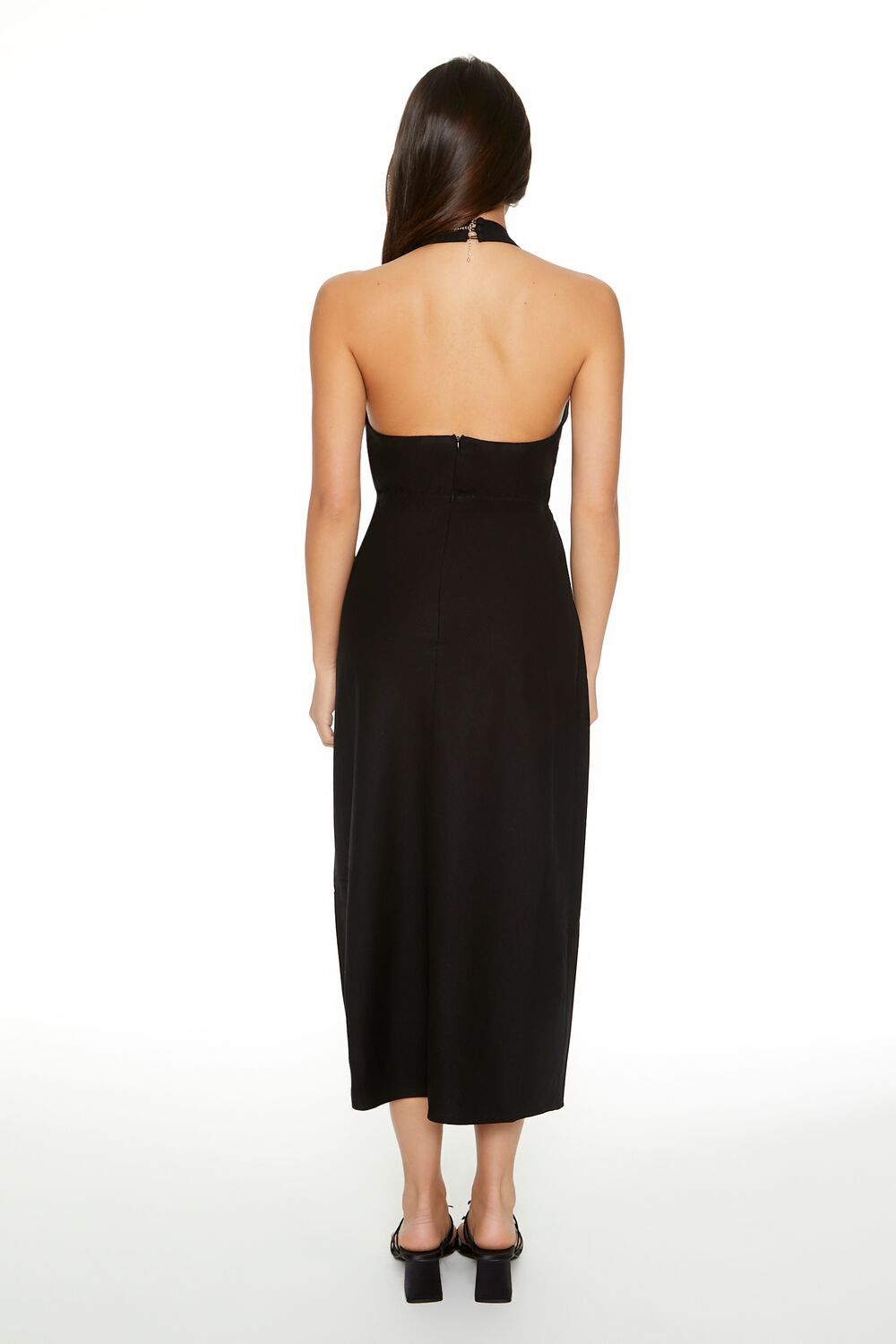  Forever 21 Surplice Halter Maxi Dress - beige-swatch - Bonton