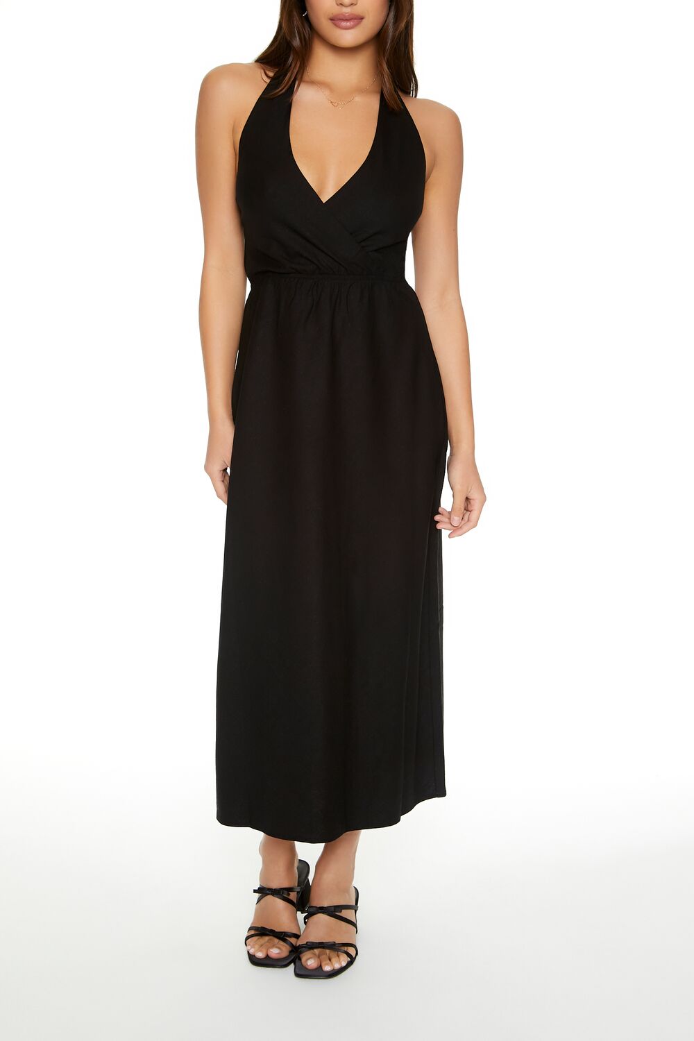  Forever 21 Surplice Halter Maxi Dress - beige-swatch - Bonton