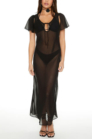 Sheer Chiffon Maxi Dress