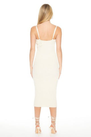 Crochet Rosette Cami Midi Dress