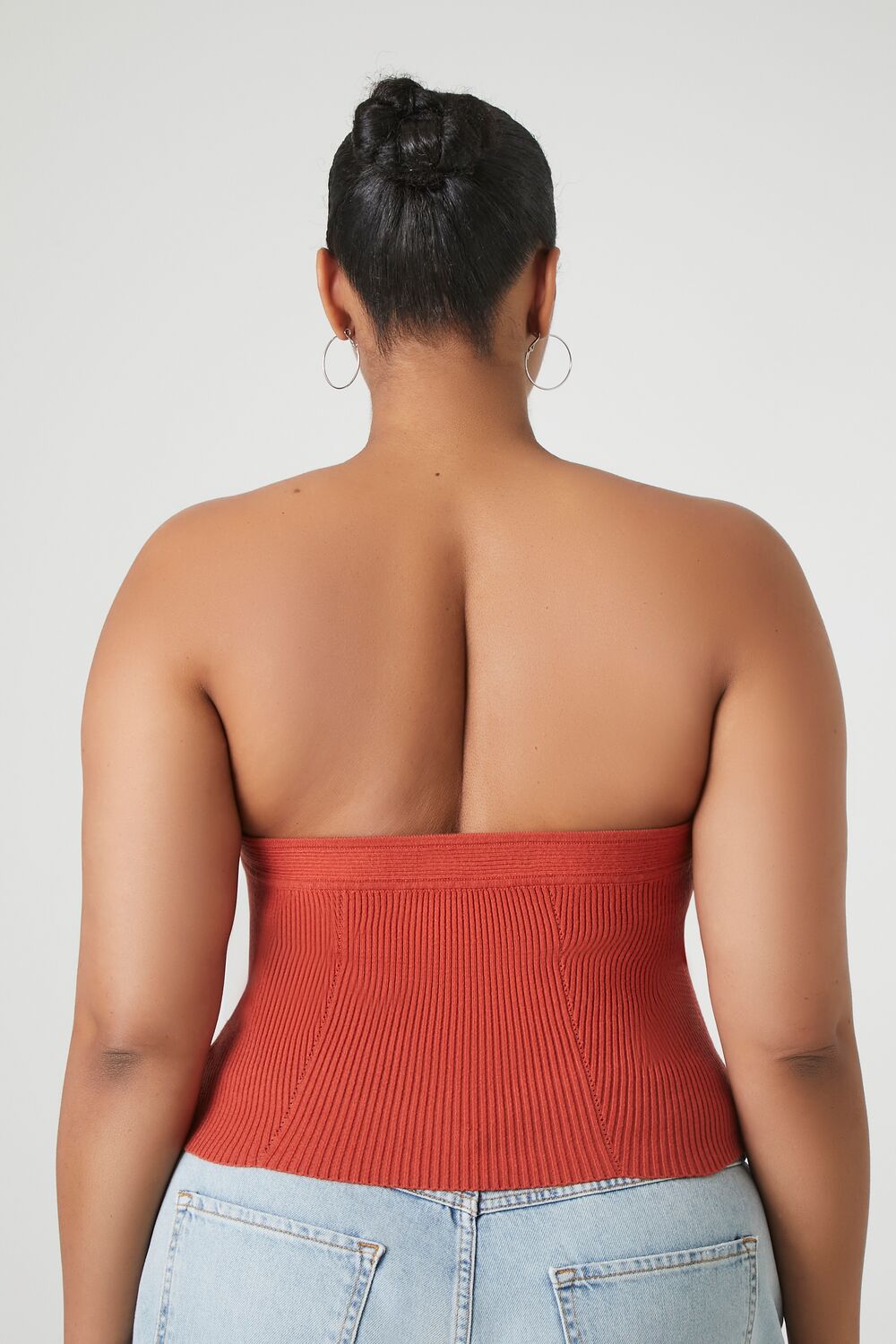  Forever 21 Plus Size Sweater-Knit Tube Top - cream - Bonton