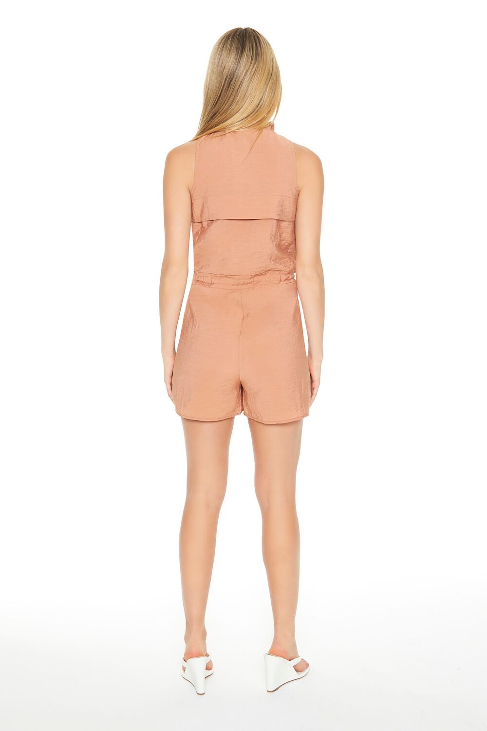  Forever 21 Sleeveless Drawstring Romper - copper - Bonton