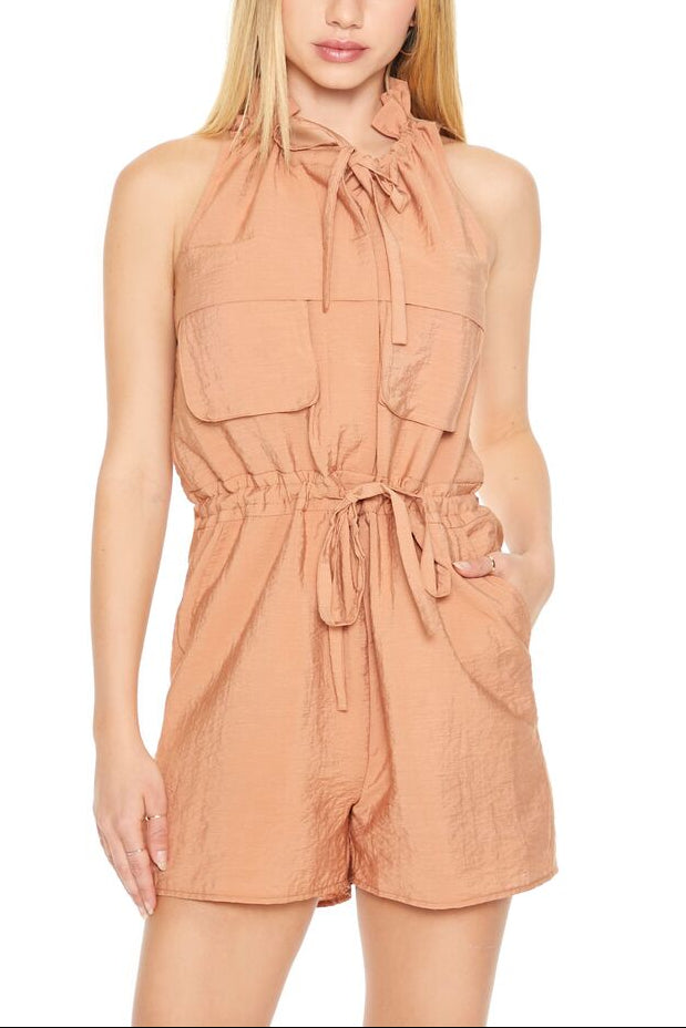  Forever 21 Sleeveless Drawstring Romper - copper - Bonton