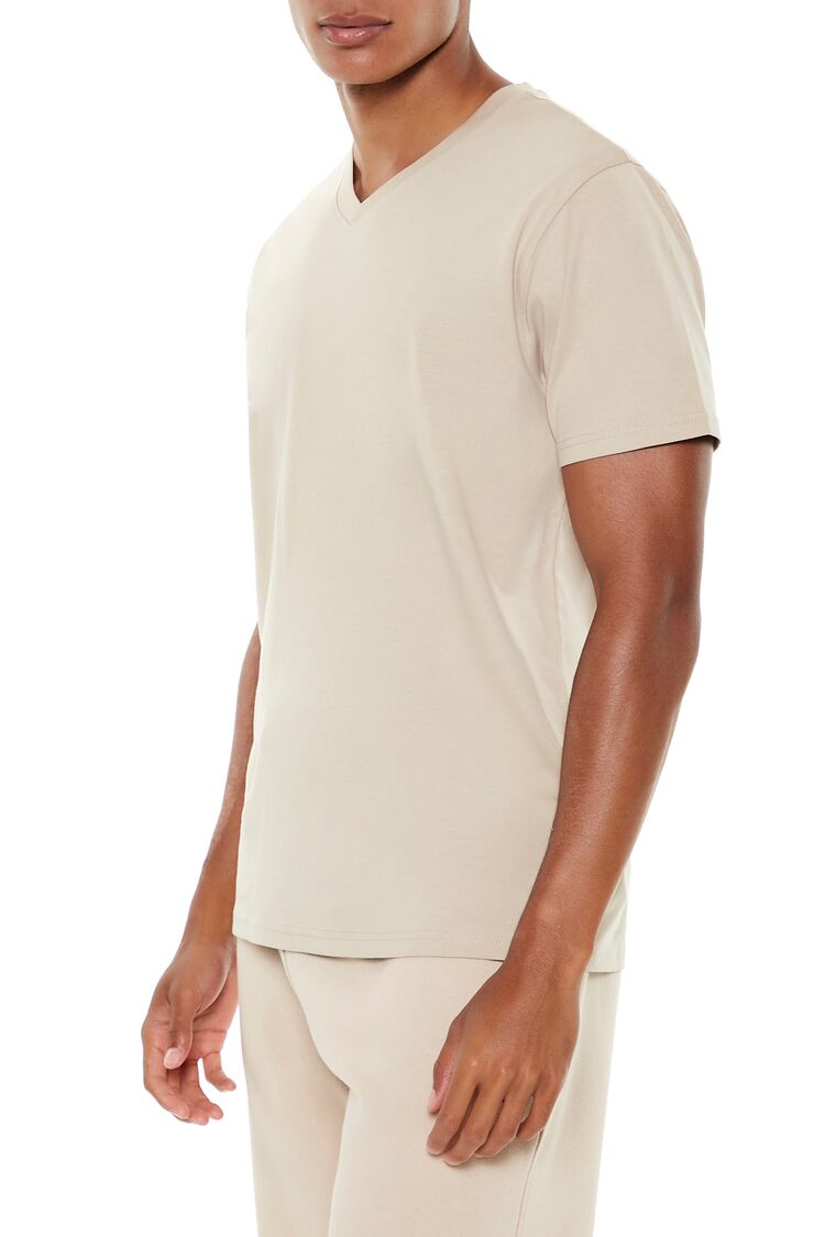  Forever 21 Basic V-Neck Tee - taupe - Bonton