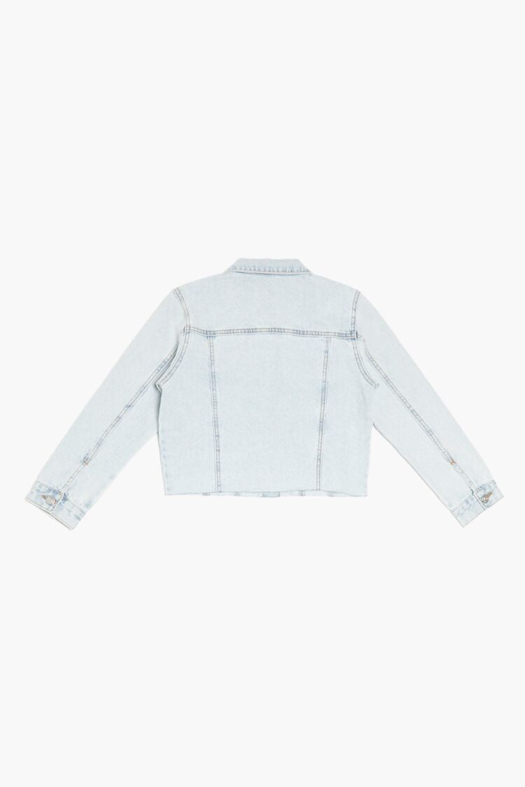  Forever 21 Girls Denim Trucker Jacket (Kids) - light-denim - Bonton