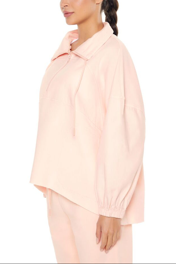  Forever 21 Active Half-Zip Fleece Pullover - pale green - Bonton