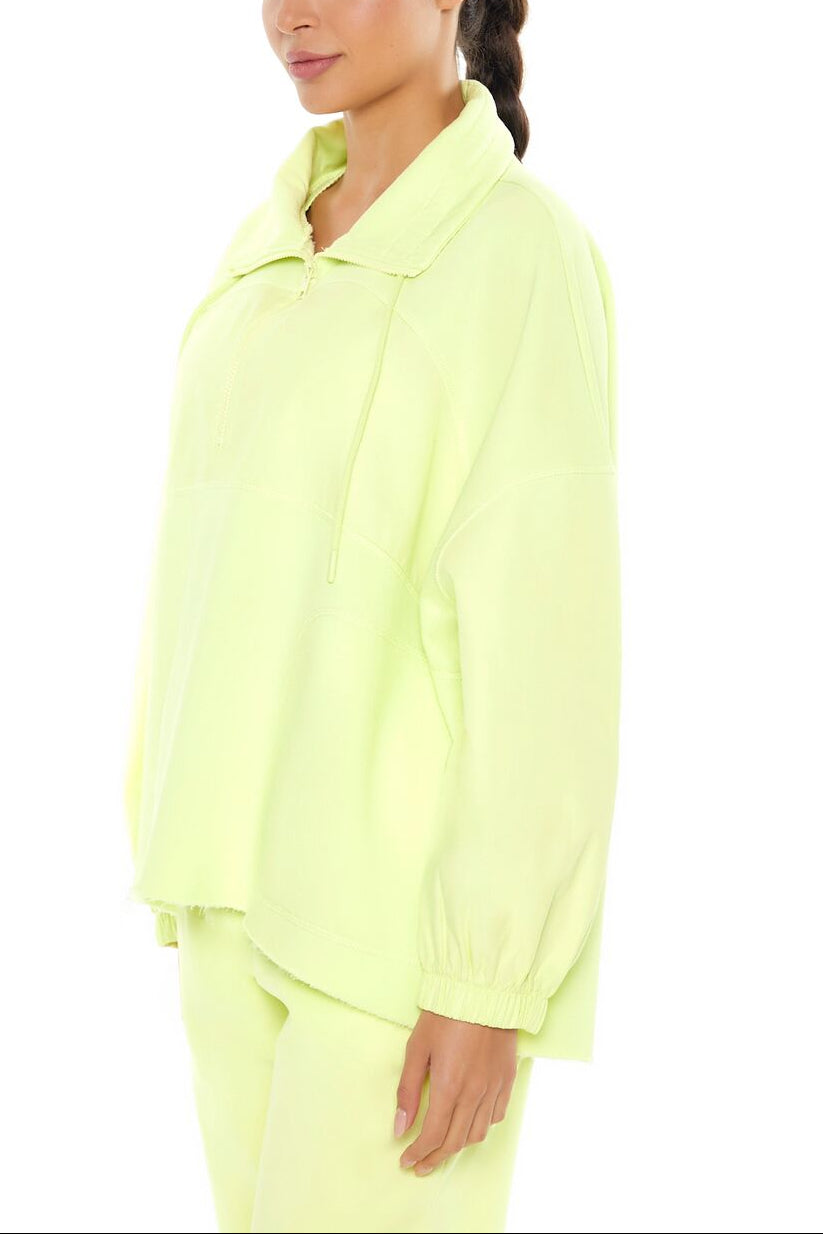  Forever 21 Active Half-Zip Fleece Pullover - pale green - Bonton