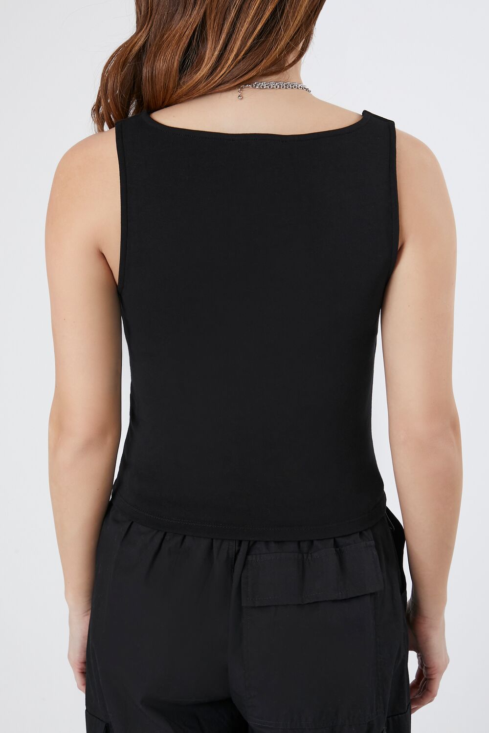  Forever 21 Ribbed Asymmetrical Tank Top - white - Bonton