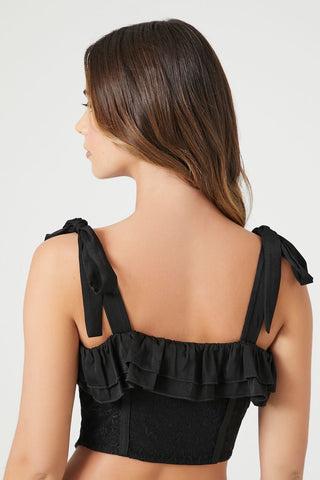 Lace Tie-Strap Corset Top