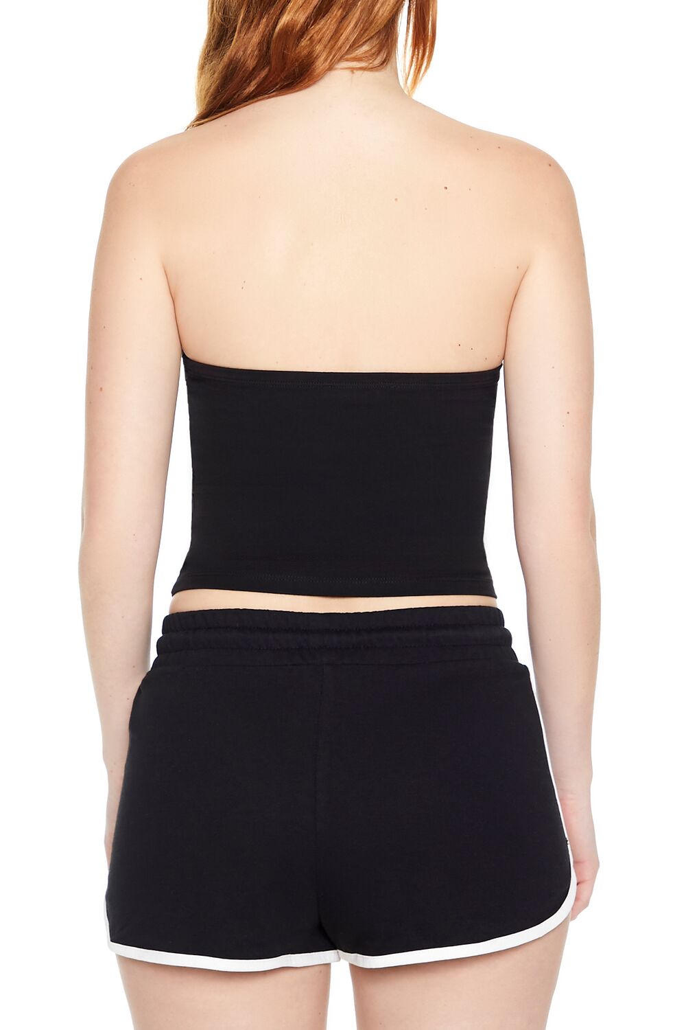  Forever 21 Cropped Cotton-Blend Tube Top - black - Bonton