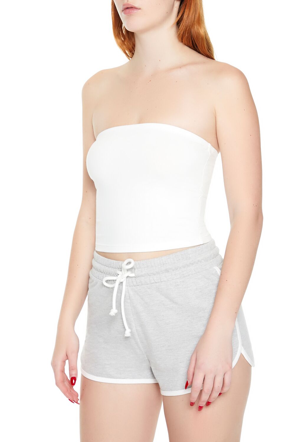  Forever 21 Cropped Cotton-Blend Tube Top - black - Bonton