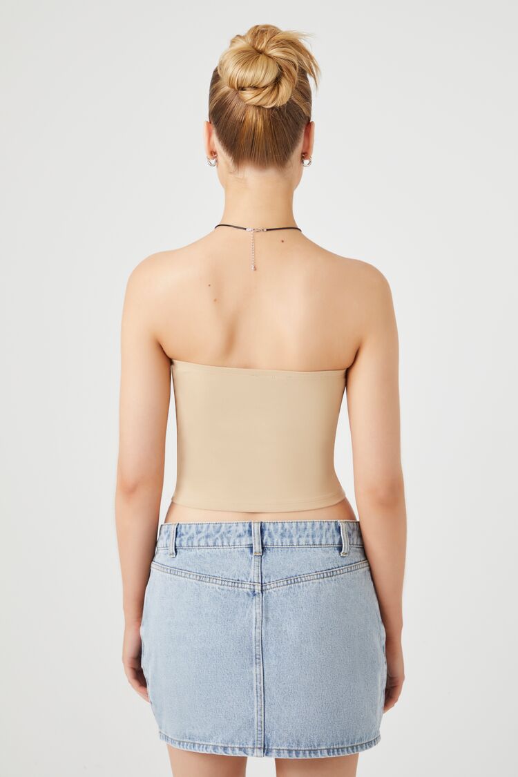  Forever 21 Cropped Cotton-Blend Tube Top - black - Bonton