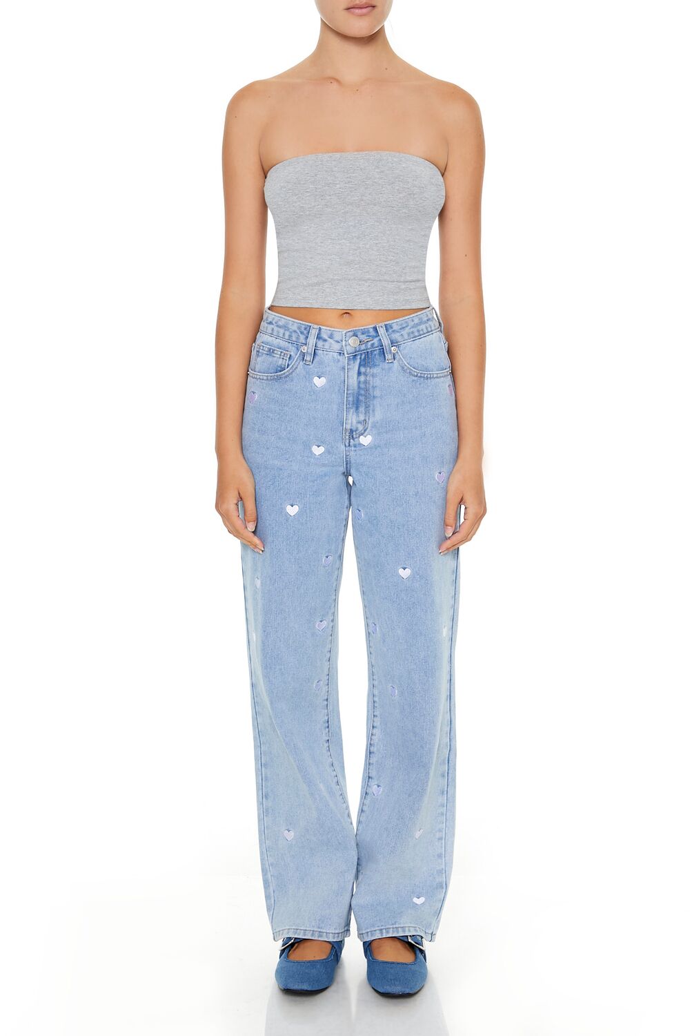  Forever 21 Cropped Cotton-Blend Tube Top - black - Bonton