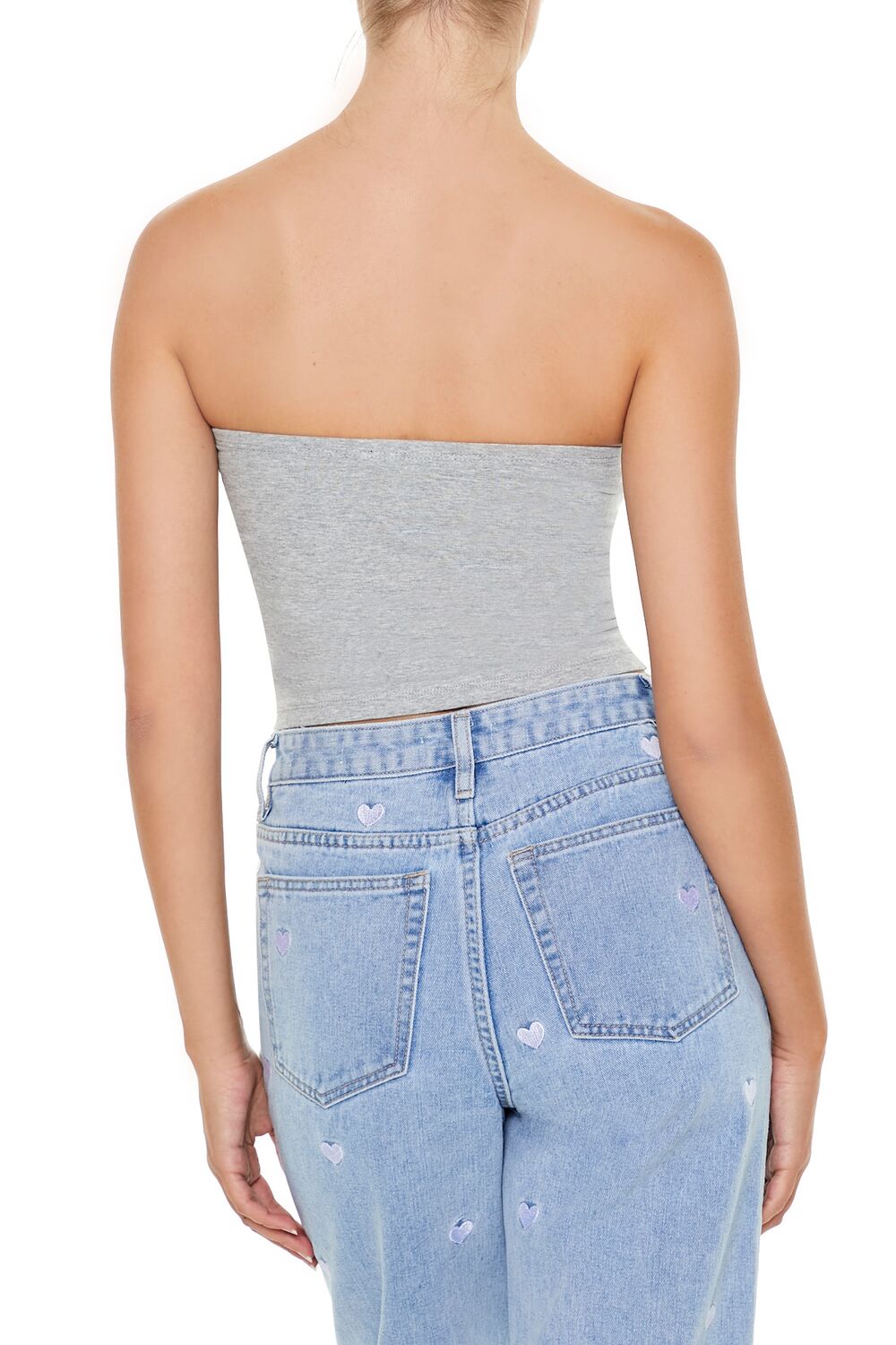  Forever 21 Cropped Cotton-Blend Tube Top - black - Bonton
