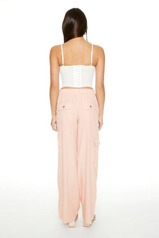 Drawstring Wide-Leg Cargo Pants