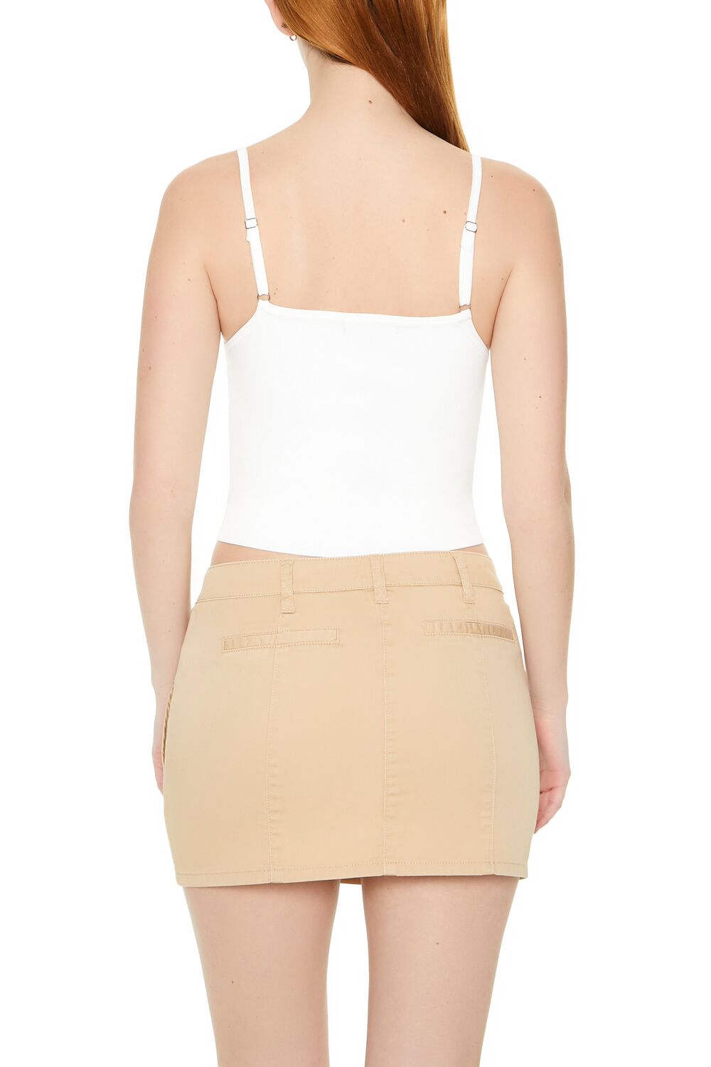  Forever 21 Sweater-Knit Cropped Cami - white - Bonton
