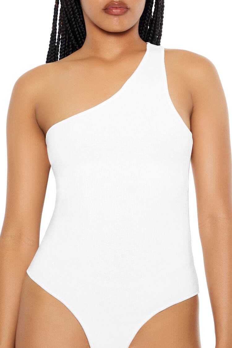  Forever 21 Sweater-Knit Thong Bodysuit - white - Bonton