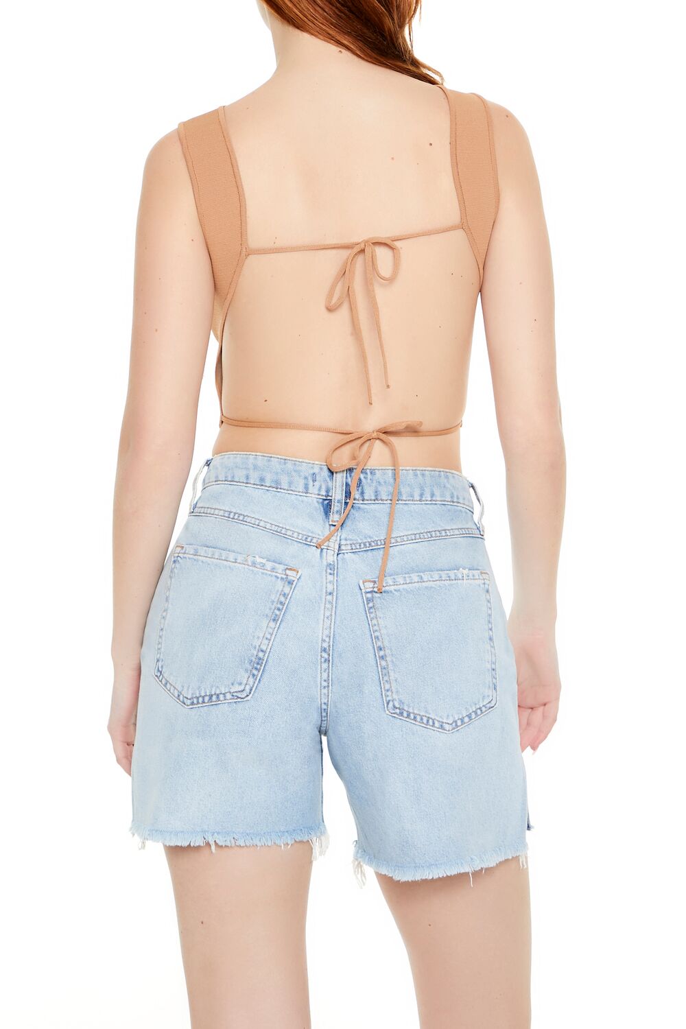  Forever 21 Sweater-Knit Crop Top - camel - Bonton