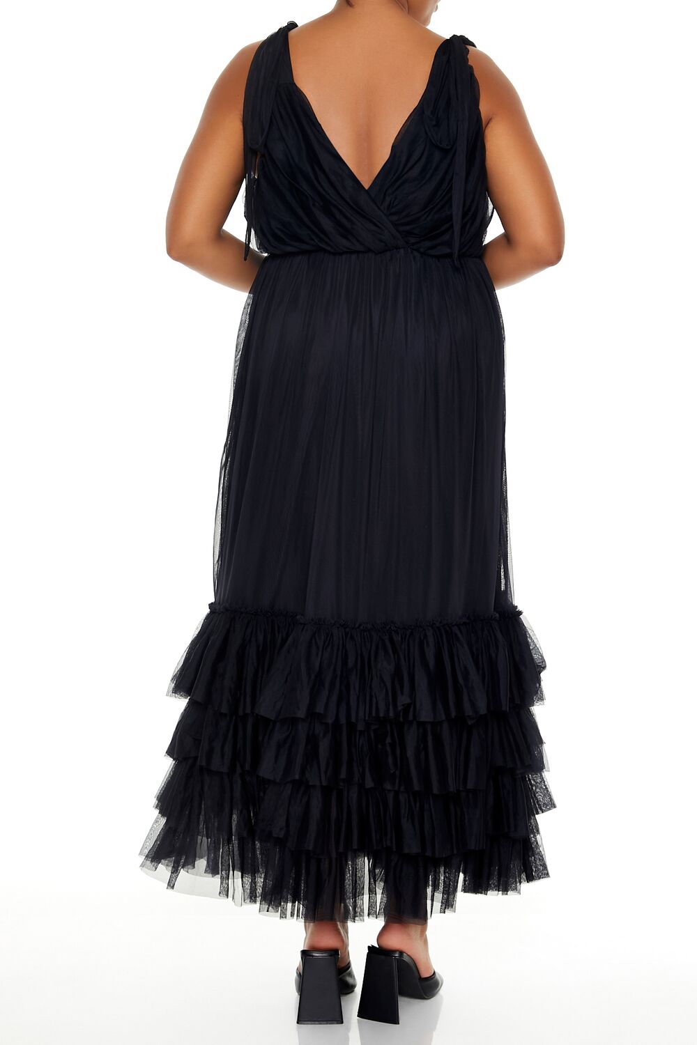  Forever 21 Plus Size Tiered Tie-Strap Maxi Dress - blue-mist - Bonton