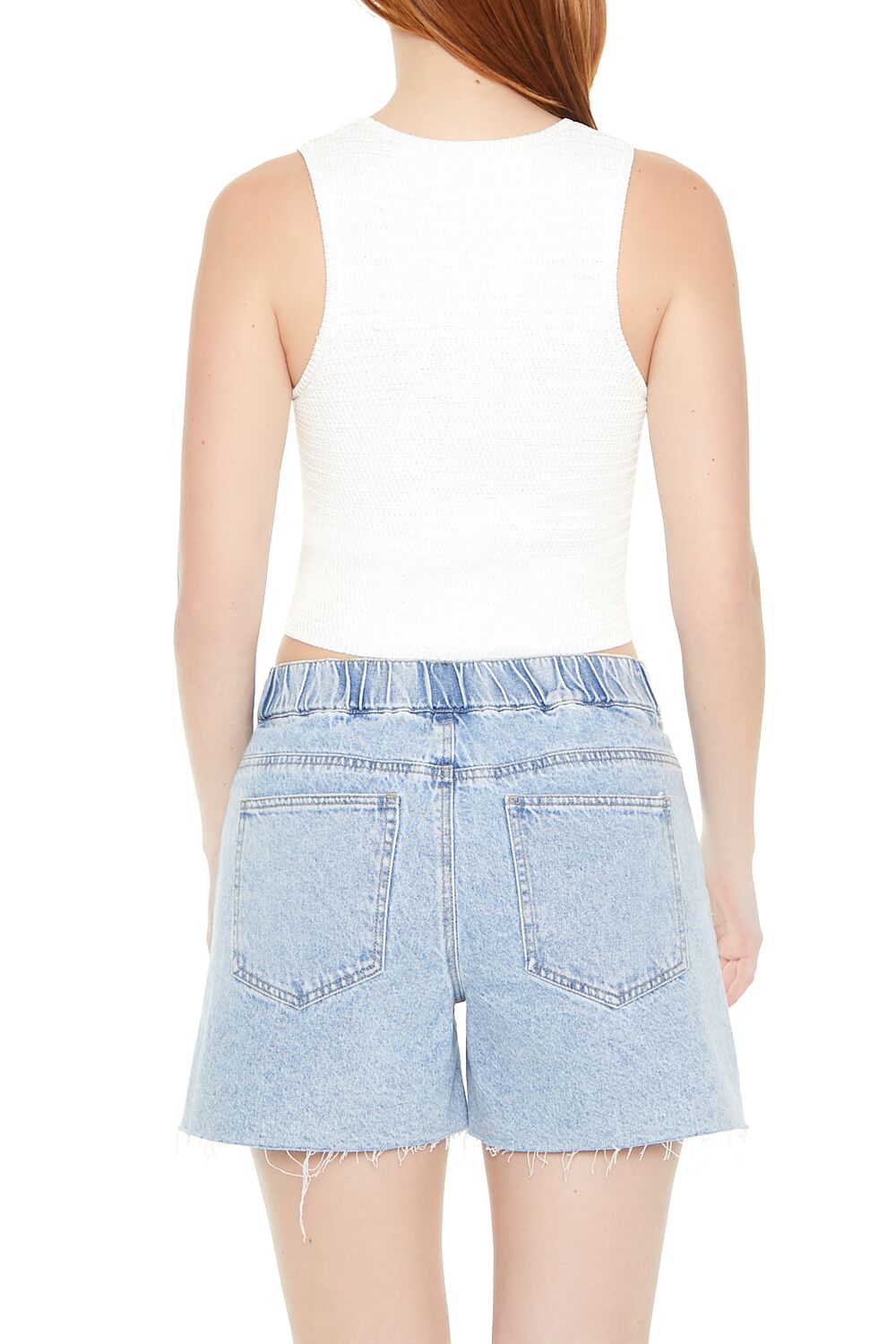  Forever 21 Sweater-Knit Cropped Tank Top - white - Bonton