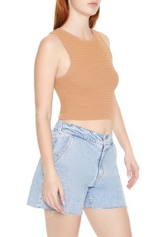 Sweater-Knit Cropped Tank Top