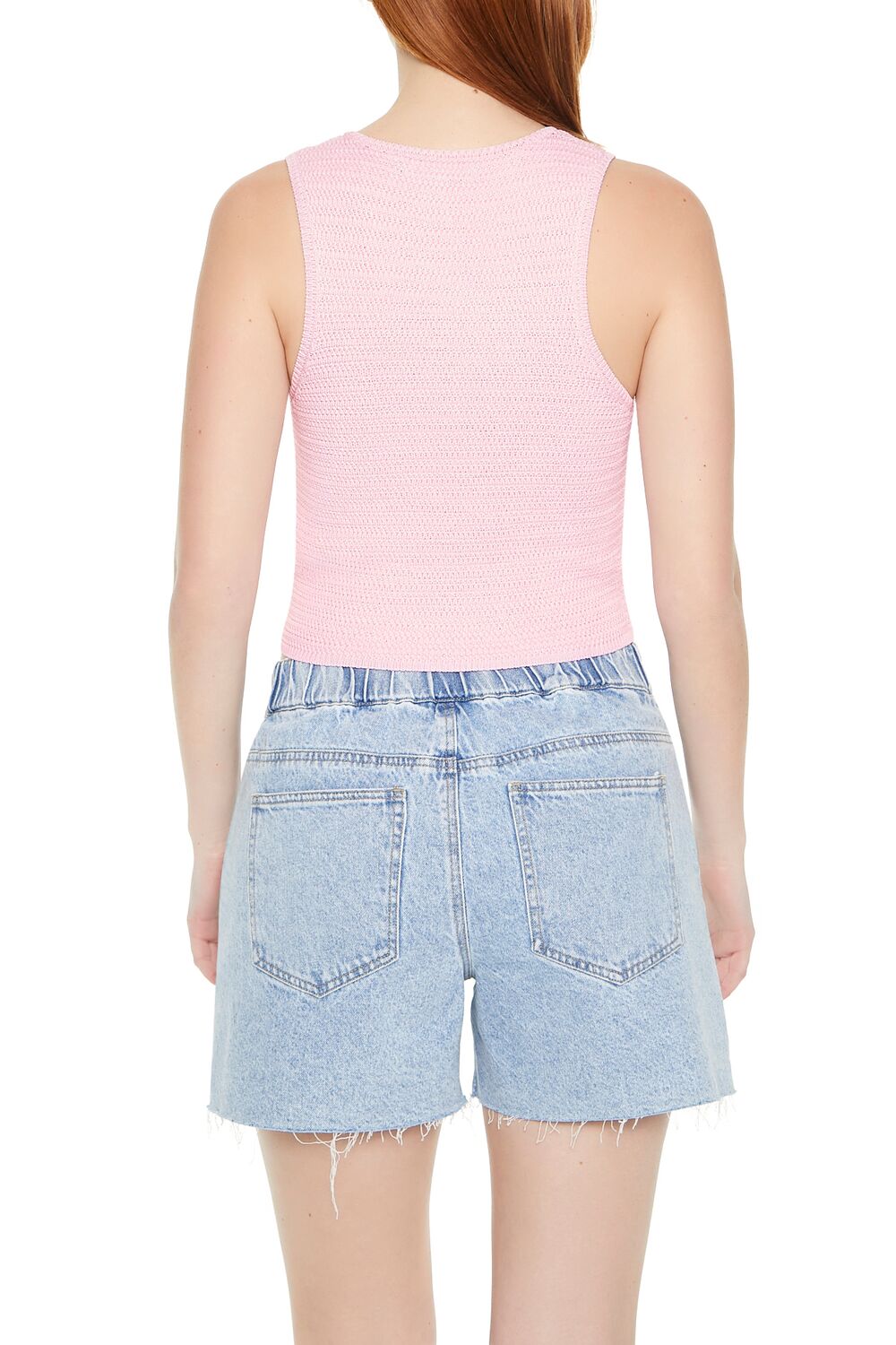  Forever 21 Sweater-Knit Cropped Tank Top - white - Bonton