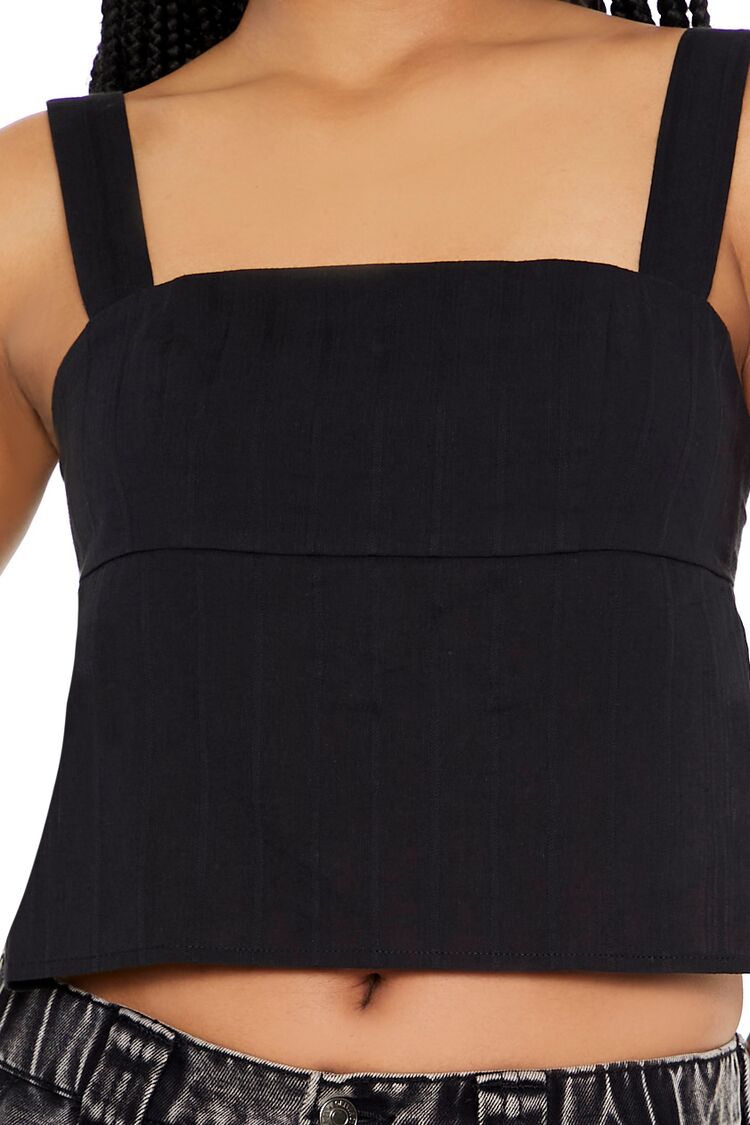  Forever 21 Tie-Back Crop Top - black - Bonton