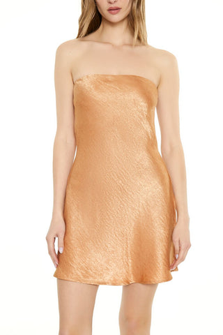 Strapless Satin Mini Dress