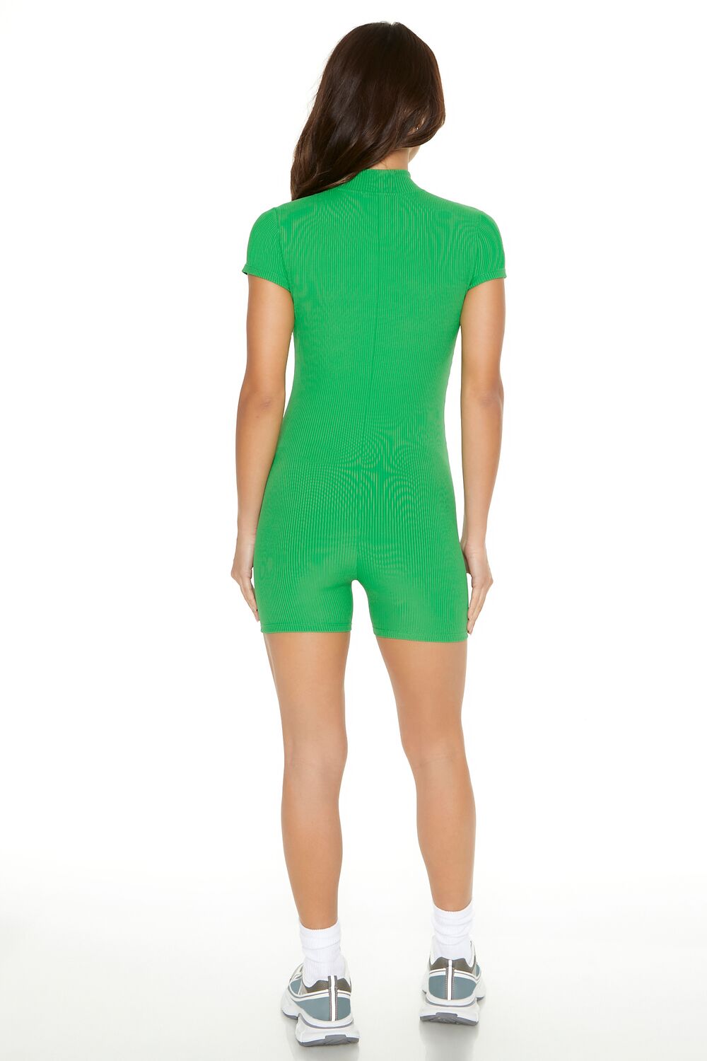  Forever 21 Active Half-Zip Mock Neck Romper - black - Bonton
