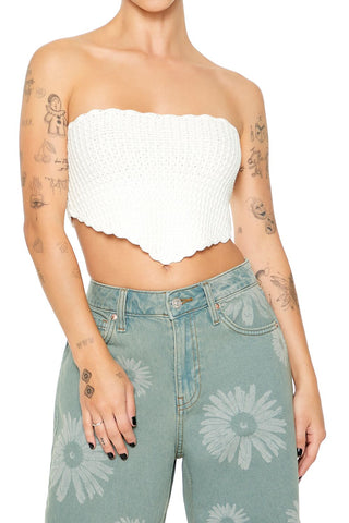 Crochet Sweater-Knit Tube Top