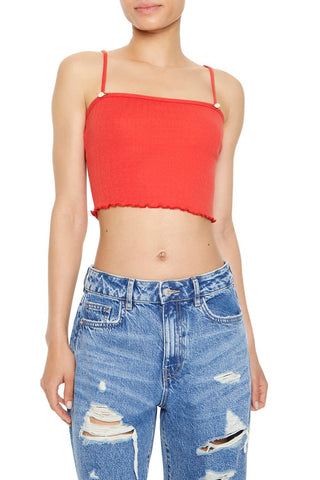 Rosette Lettuce-Edge Cropped Cami