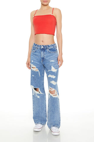 Rosette Lettuce-Edge Cropped Cami