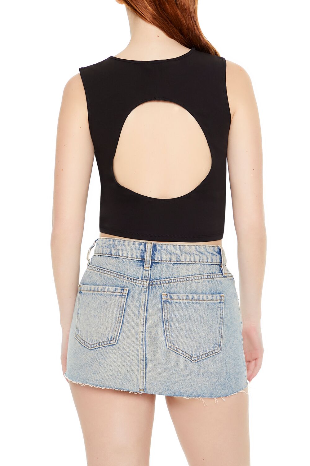  Forever 21 Cutout Tank Top - white - Bonton