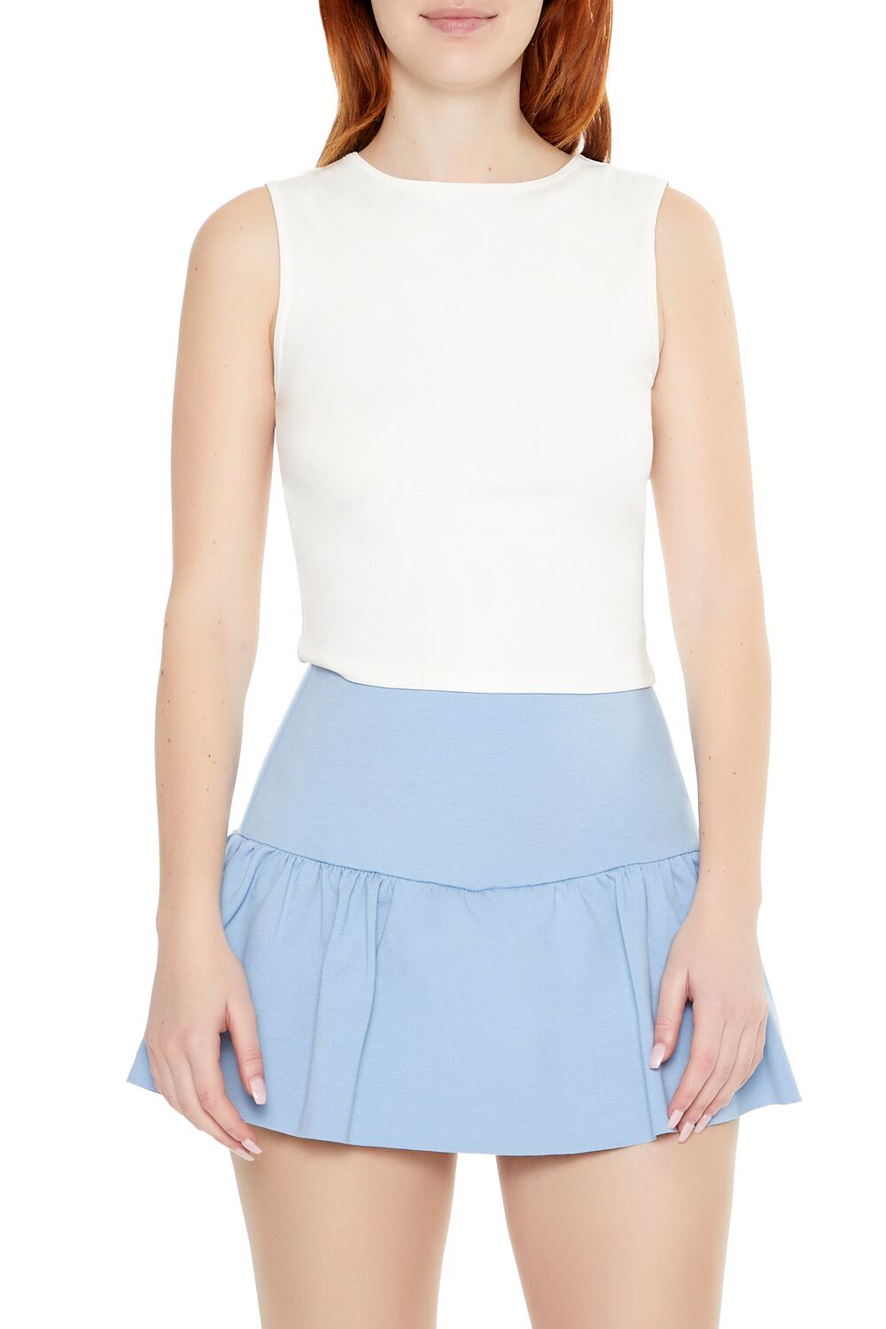  Forever 21 Cutout Tank Top - white - Bonton