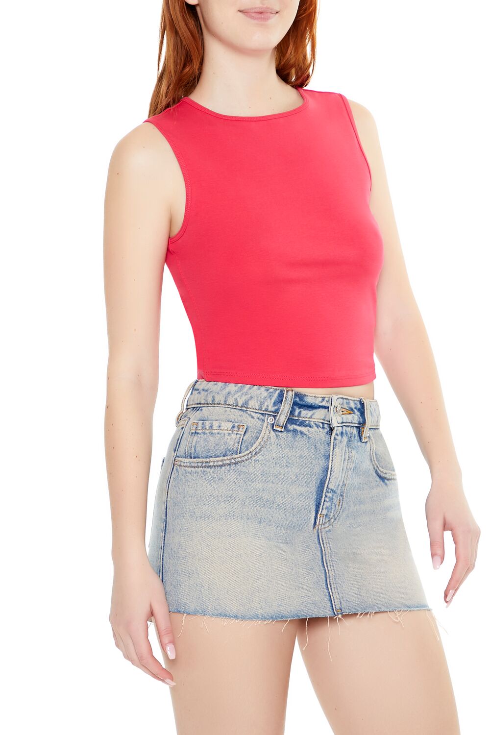  Forever 21 Cutout Tank Top - white - Bonton