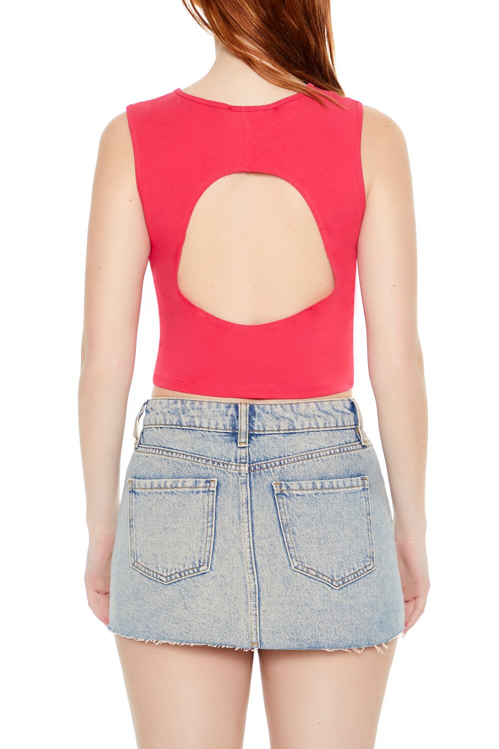  Forever 21 Cutout Tank Top - white - Bonton