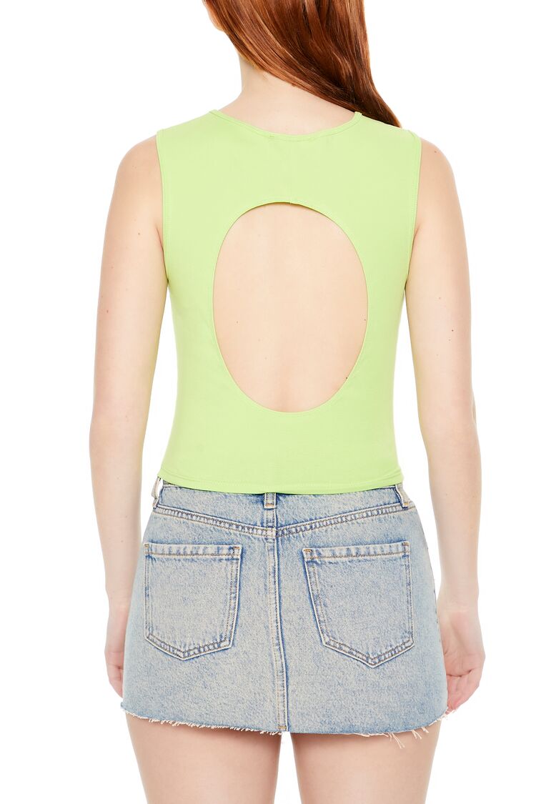  Forever 21 Cutout Tank Top - white - Bonton