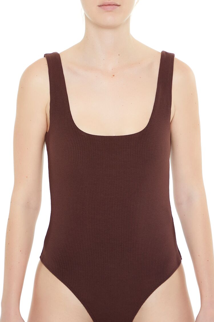  Forever 21 Textured V-Back Tank Bodysuit - white - Bonton
