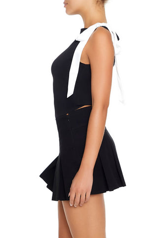 Sleeveless Satin Bow Top