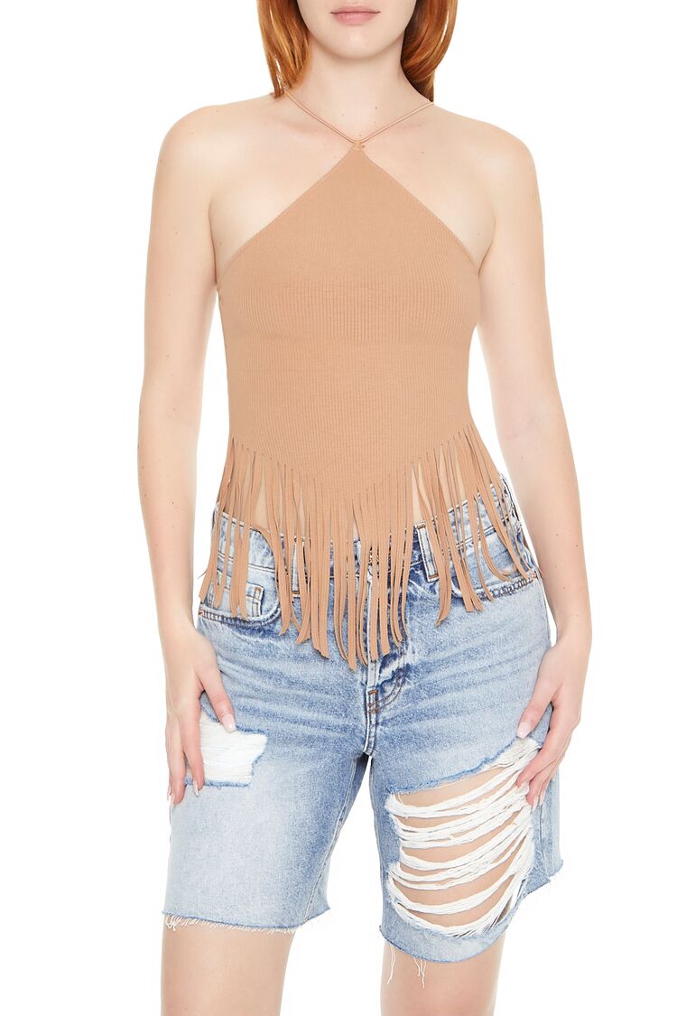  Forever 21 Fringe Cropped Cami - black - Bonton