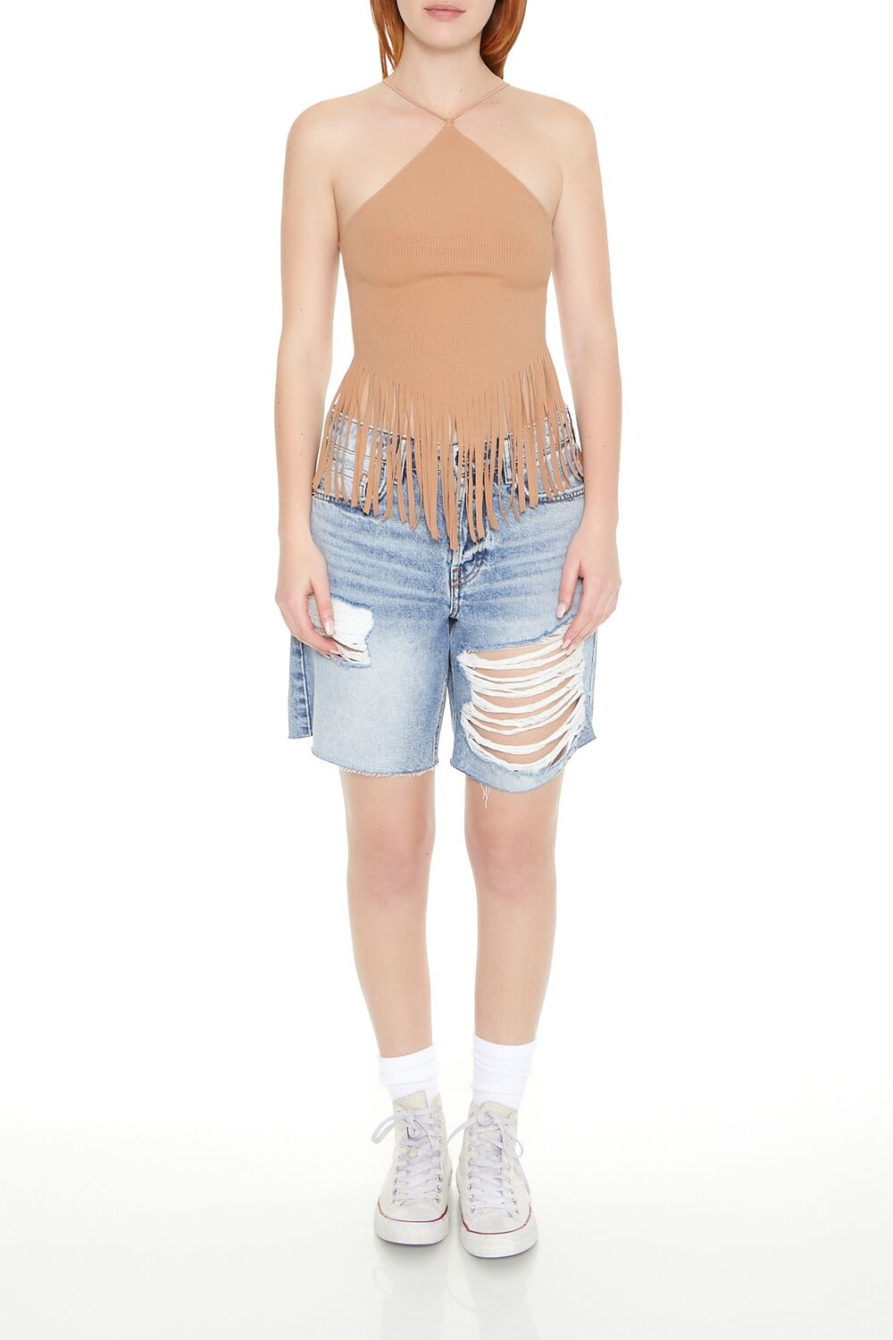 Forever 21 Fringe Cropped Cami - black - Bonton