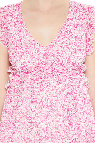 Chiffon Floral Print Mini Dress