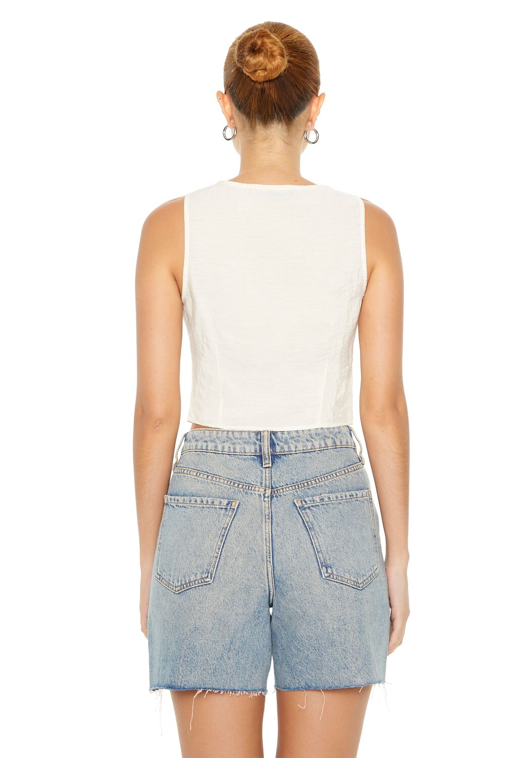  Forever 21 Plunging Split-Hem Crop Top - hot pink - Bonton