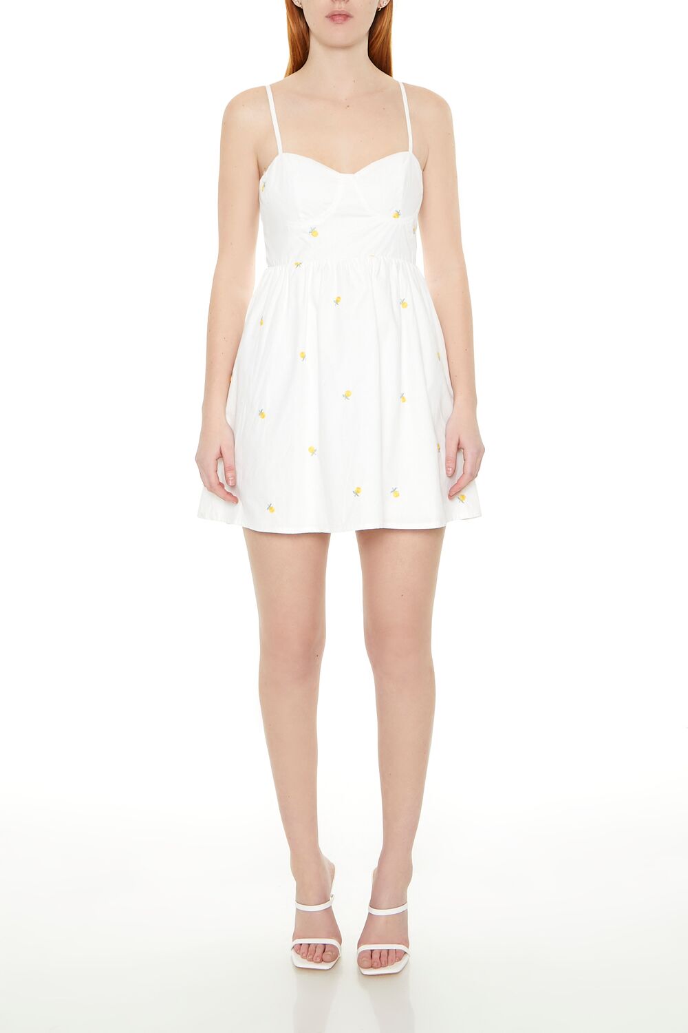  Forever 21 Embroidered Floral Bustier Mini Dress - white-multi - Bonton