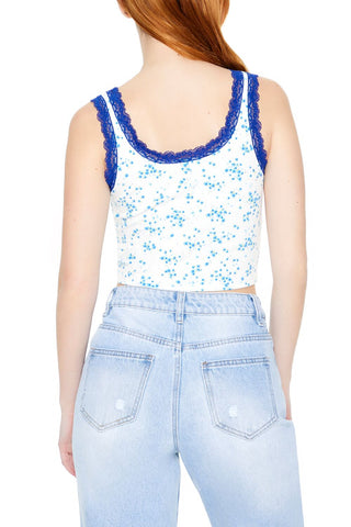 Floral Print Cropped Tank Top