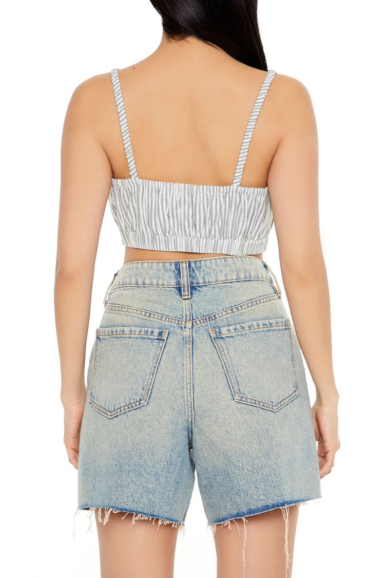  Forever 21 Pinstriped Cropped Cami - green white - Bonton