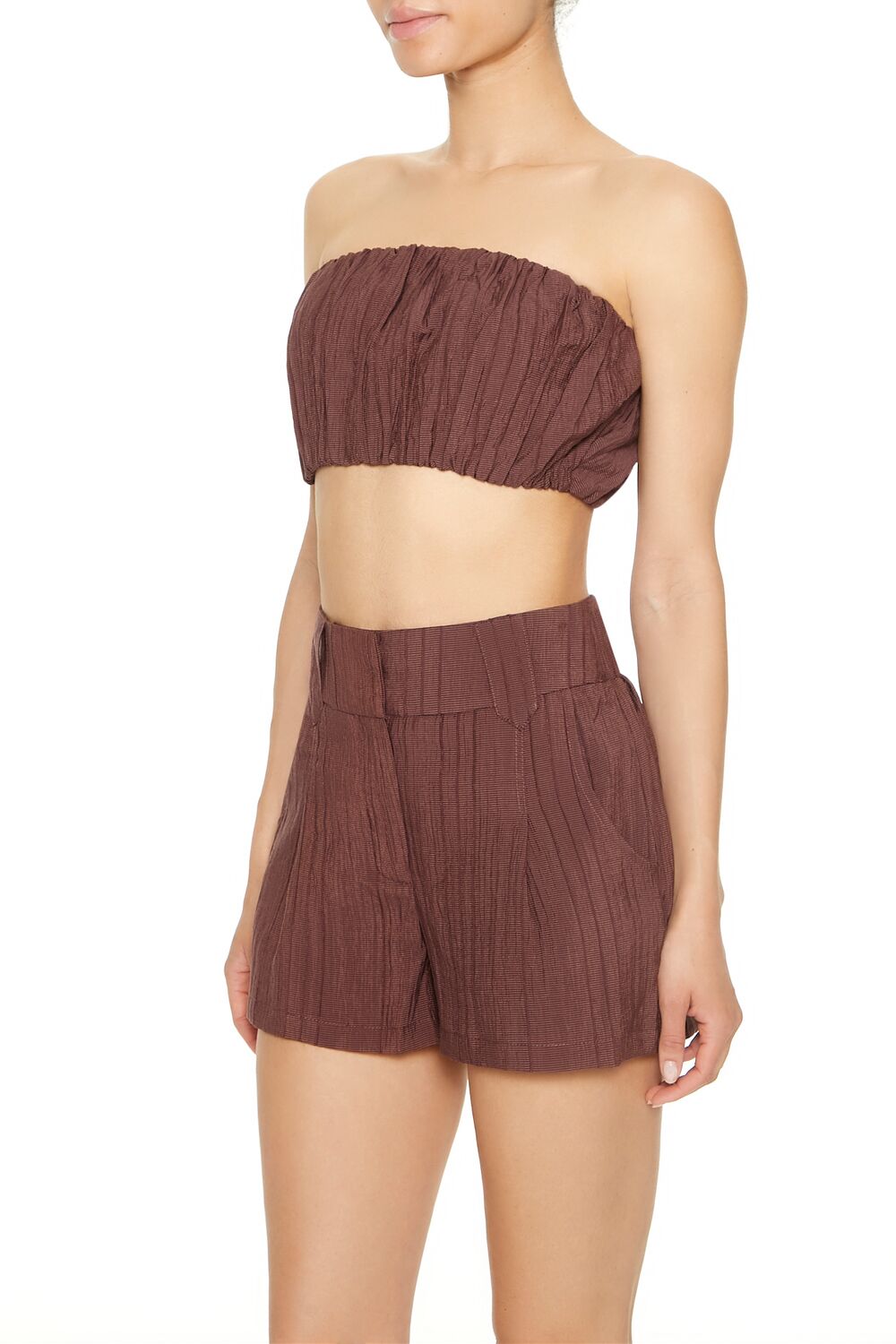  Forever 21 Bubble Bandeau Top - white - Bonton