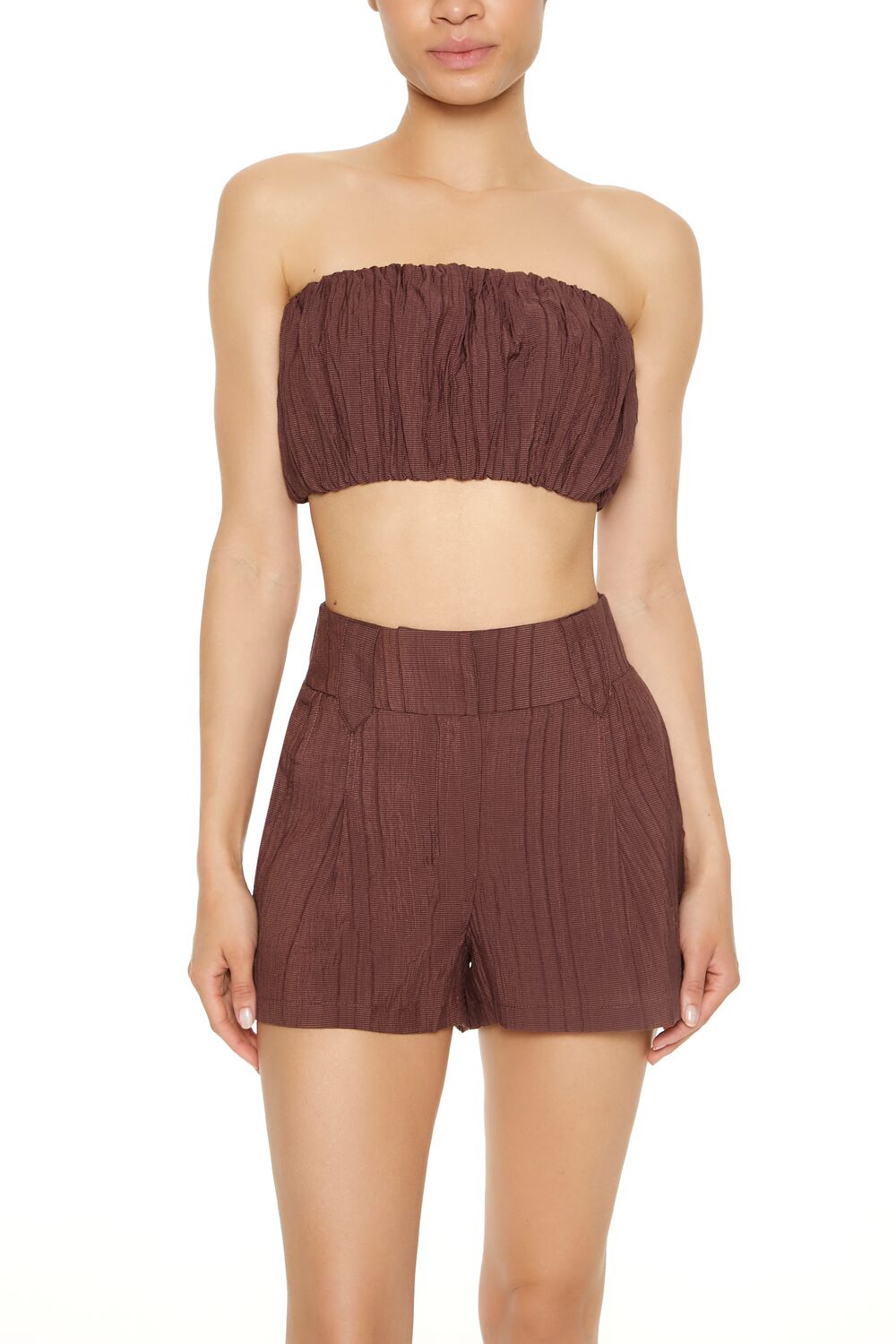  Forever 21 Bubble Bandeau Top - white - Bonton